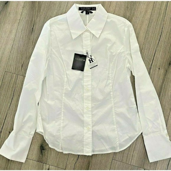 Colony Sportswear Tops - Harvard University Long Sleeve Button Down Shirt White Cotton Colony Women S-XL